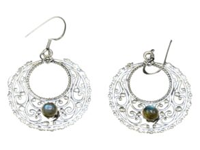 Boucles d’oreille en ARGENT et pierre véritable en labradorite