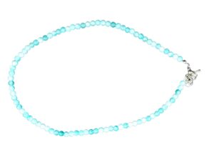 COLLIER pierres  4mm AGATE BLEU