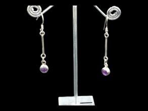 Boucles d’oreille argent AMETHYSTE