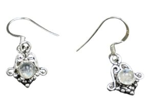 BOUCLES D’OREILLES ARGENT pierre de lune