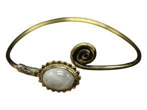 bracelet rigide en laiton grande pierre de lune