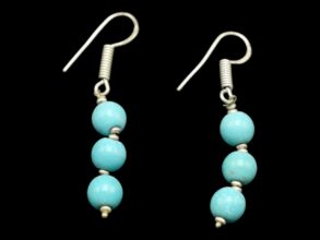 Boucles d’oreille tibétaines turquoise