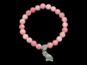 BRACELET pierre quartz rose et un hibou