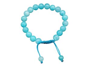 BRACELET pierres grandes pierres amazonite avec cordon bleu réglable