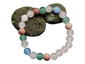 BRACELET pierres naturelles en agate multicolore