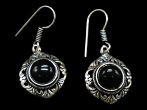 BOUCLES D’OREILLES ARGENT pierre en saphir bleu