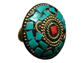 Bague fantaisie ethnique turquoise