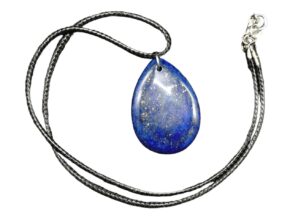 Collier tibétain  pierre Lapis-Lazuli et cordon cuir noir